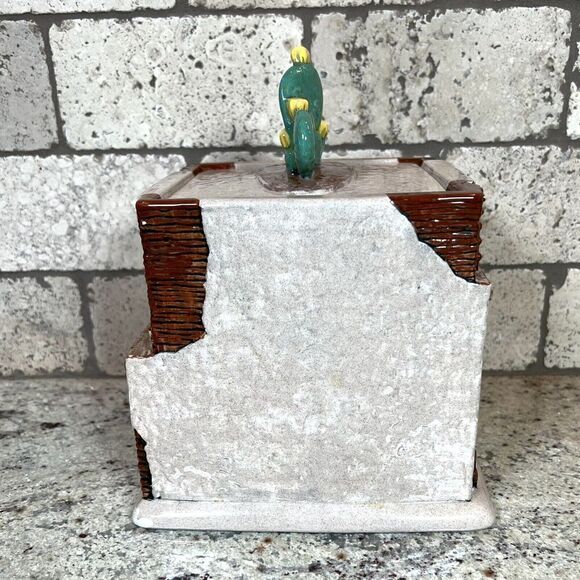 Cactus Adobe House Southwest Desert Cookie Jar Vintage 1990’s 8” X 5” READ - Picture 3 of 12